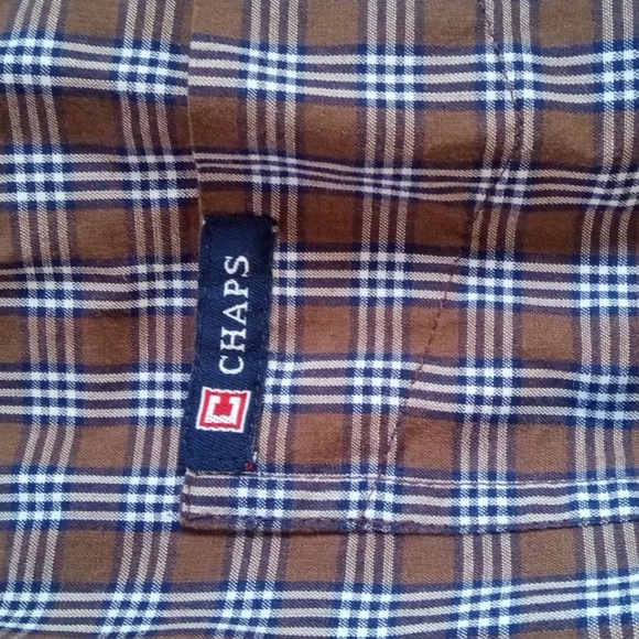 Chaps Plaid Long Sleeve Button Down Casual Mens Dress Shirt Large - Picture 2 of 4